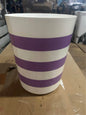 Mainstays Purple and White Striped Trash Can