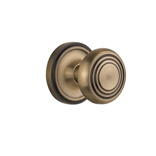 Deco Single Dummy Door Knob with Classic Rosette