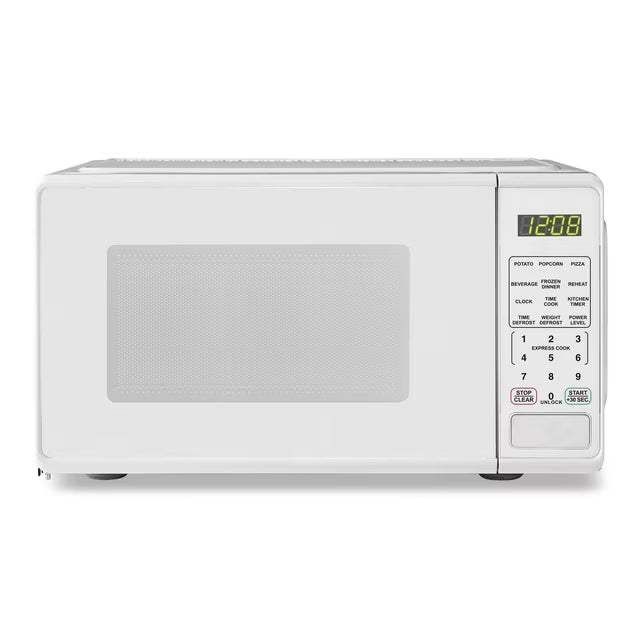 Mainstays 0.7 Cu ft Countertop Microwave Oven, 700 Watts, White
