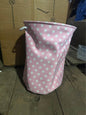 Pink and White Polka Dot Laundry Basket for kids