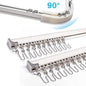 6ft-12ft Upgraded Aluminum Curtain Track, Ceiling or Wall mount, Curtain Rail System with 90 Degree Corner Bends, Windows and Room Divider Ceiling Track set with Runners and Hooks(White)