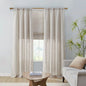 Cotton Linen Blended Light Filtering Curtain, Back Tab Hooks 52x84