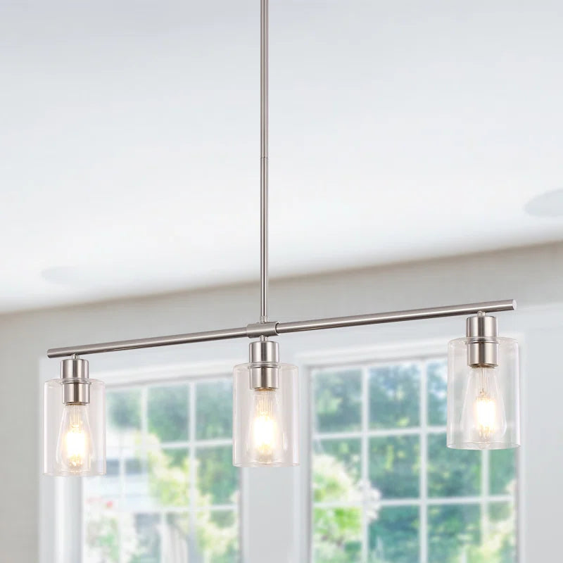 Delmis 3-light 31" Kitchen Island Jar Pendant Ceiling Light