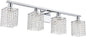 BONLICHT 4 Light Bathroom Light Fixtures Sconces Wall Lighting Chrome with K9 Clear Crystal Shade, Modern Crystal Vanity Lights