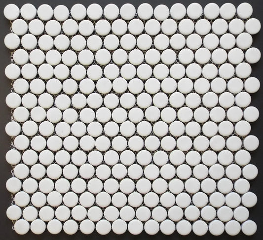 PENNYROUND 3/4" - Glazed Porcelain Tile  12.25”x12” tiles  20 tiles