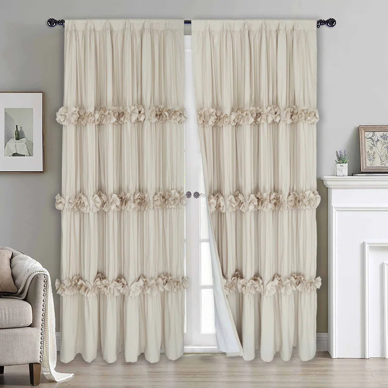 Polyester Room Darkening Curtain Pair 52x96 Camel