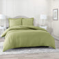 Comfort Store Bedding 2 Piece 500 GSM Comforted Set Collection Organic Cotton 300 Thread Count Solid 1 Duvet Cover, 1 Comforter (Olive Twin)