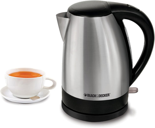 BLACK+DECKER Electric Kettle, Brushed Stainless Steel Tea Kettle