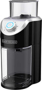 Black & Decker Burr Mill Coffee Grinder, CBM310BD, Removable Grounds Container, Black