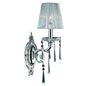 Orleans Collection 1 Light Arm Chrome Finish and Clear Crystal Wall Sconce with White String Shade 6" W x 18" H Small