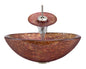 Aurora Sinks A30 Foil Undertone Glass Vessel Brushed Nickel Bathroom Ensemble with Grid Drain