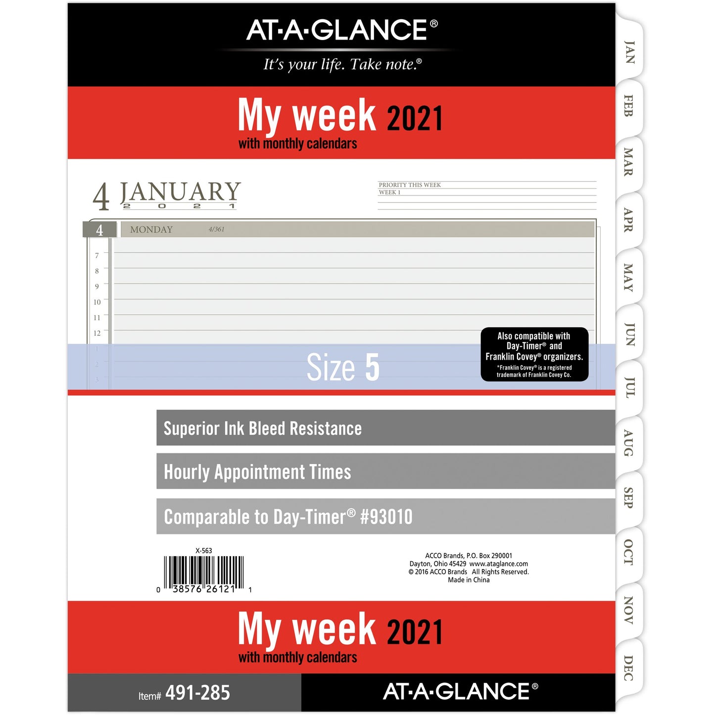 2-Page-Per-Week Planner Refills, 11 x 8.5, White, 2022