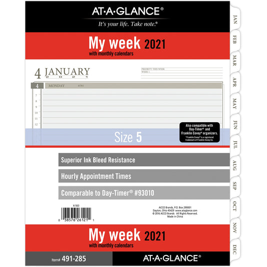 2-Page-Per-Week Planner Refills, 11 x 8.5, White, 2022