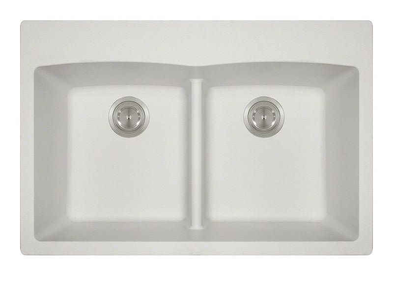 Polaris P218TW Double Equal Bowl Low-Divide Topmount TruGranite Sink