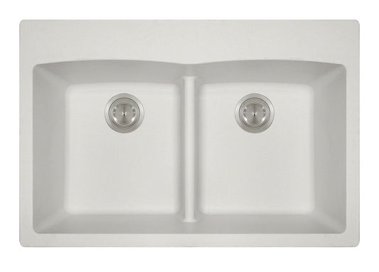 Polaris P218TW Double Equal Bowl Low-Divide Topmount TruGranite Sink