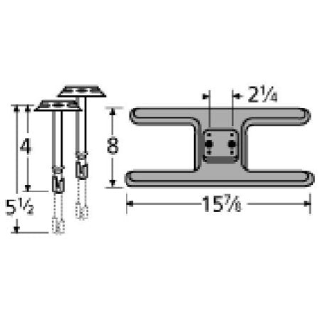 Zinc plated steel venturi for Charbroil, El Patio, Falcon, Patio Kitchen, Roper, Thermos brand gas grills