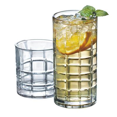 Anchor Hocking Manchester Small and Large Drinking Glasses, 16-Piece Glassware Set