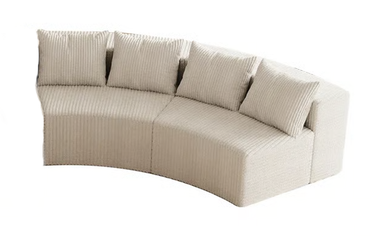 Lennon Semi-Circular Corduroy Sectional Sofa with 12 Pillows
