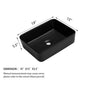 Rectangular Ceramic Vessel Bathroom Sink 19x15x5.5" - Black Countertop