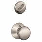 Schlage F59 PLY 619 Plymouth Interior Knob with Deadbolt, Satin Nickel