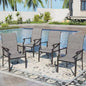 Brand New Ergonomic High Back Padded Text Ilene Metal Outdoor Dining Chair Set of 2