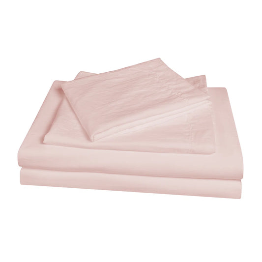 New Open Box Pink Super Soft Crinkle Washed Microfiber Duvet Cover Set