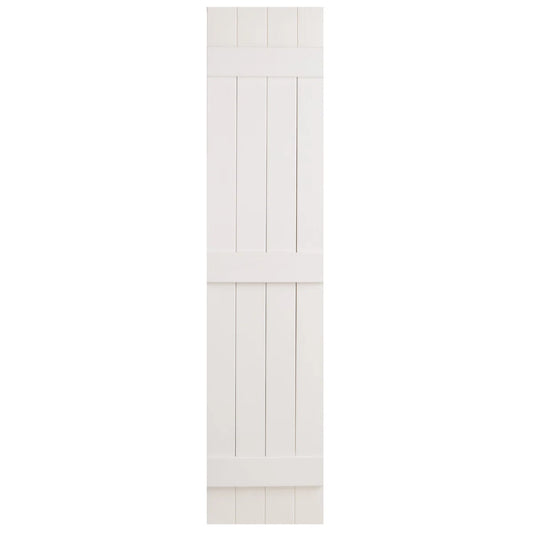 New Four Board and Batten Closed Vinyl Shutters Pair (Set of 2)