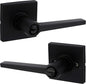 Daylon Matte Black Front Door Handle with Lock, Reversible Square Exterior/Interior