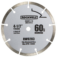 Rockwell RW9283 Compact Circular Saw Blade, 4-1/2 in Dia, 60 Teeth, 3/8 in Arbor