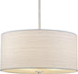 Kira Home Pearl 18" Contemporary 3-Light Large Drum Chandelier + Glass Diffuser, Brushed Nickel Finish