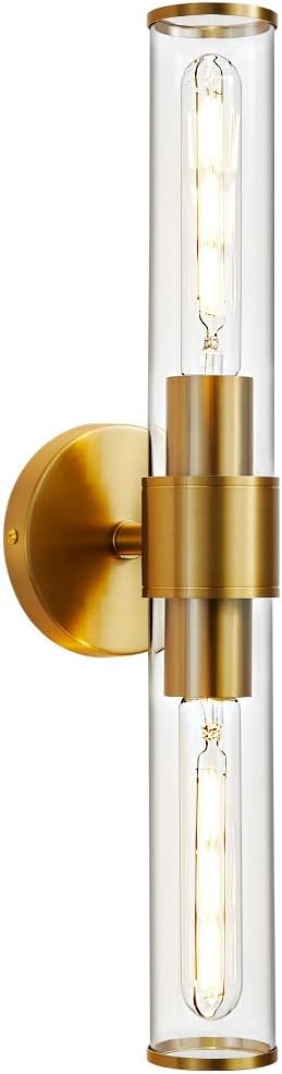Vaziden Gold Wall Sconce with Clear Glass