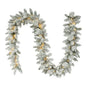 New Holiday Time 9' Pre-lit Flocked Christmas Garland, White, LED