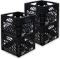 New Milk Crate 4-Pack, Built Tough, 250lbs Load Capacity (BV Certified), Weather Tested -22°F to 122°F, 13" L x 13" W x 11" H