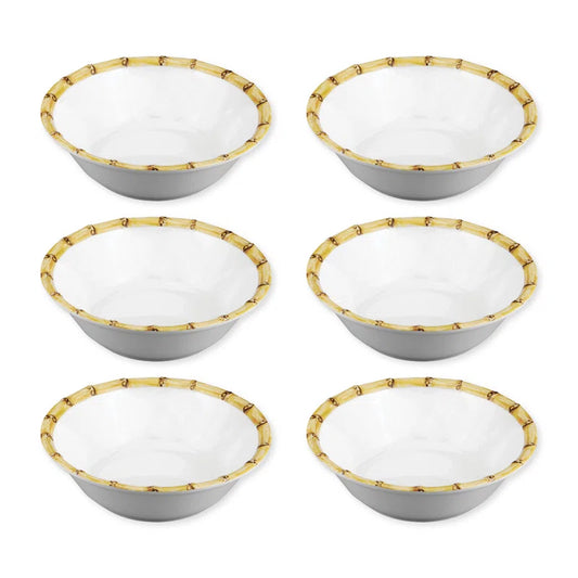New Bamboo design, 7 1/2" Melamine Bowl S6 (Set of 6)