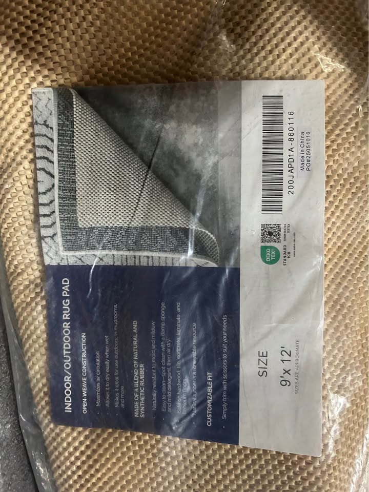 Non-Slip Rug Pad 9’x12’ Indoor/Outdoor