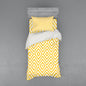 Ambesonne Yellow Bedding Set 3 Pcs, Zig Zag, Twin, Marigold White