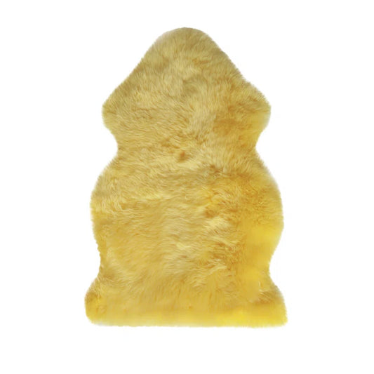 Haghni Handmade Sheepskin Yellow Indoor Rug