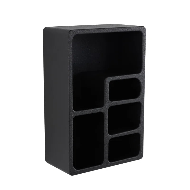 New Cole And Grey Wood 5 Shelf Geometric Wall Shelf