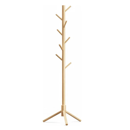 New Pine wood 8-hook adjustable coat rack, hang coats, hats, scarves and handbags