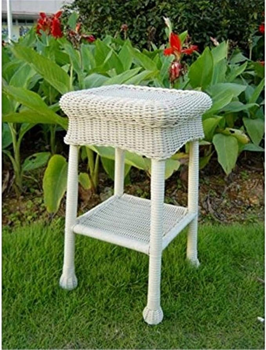 New International Caravan 3160-AM-IC Furniture Piece Small PVC Resin Side Table, Antique Moss
