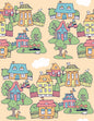 New 3 Rolls Little Town Sand Wallpaper by PhotoWall 45cm wide 966 cm long total length