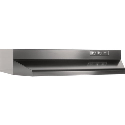 Broan-NuTone F403623 36-inch Under-Cabinet 4-Way Convertible Range Hood with 2-Speed Exhaust Fan and Light, Black