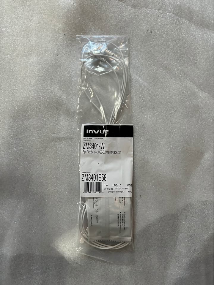 Invue zm3401-w Zips Flex Sensor, USB-C, Straight Cable, 2M