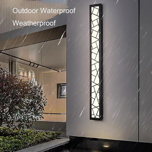 LED Outdoor Garden Wall Lights 80cm Long Modern Black IP65 Waterproof  (80CM 24W,White Light)