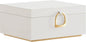 2-Layer Jewelry Box, Jewelry Organizer with Handle, Removable Jewelry Tray, White