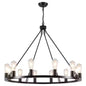 Teyvon 12 Light Dimmable Wagon Wheel Chandelier
