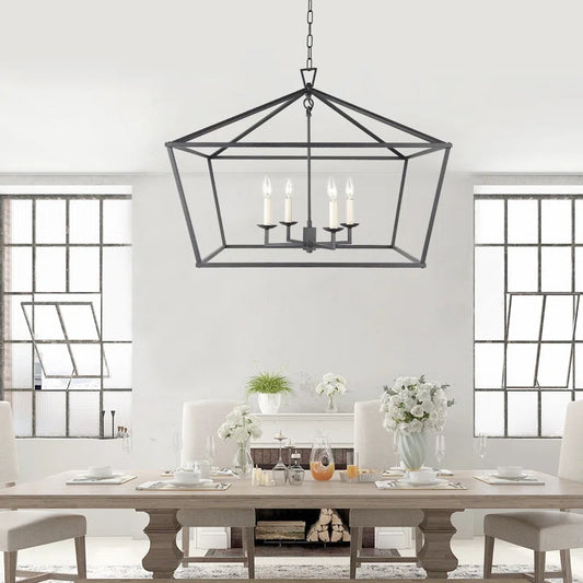 Sedley 28 inch wide 4 light dimmable lantern Geometric