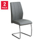 Geri Contemporary Dining Chair, 2-pack with Chrome Frame Gray